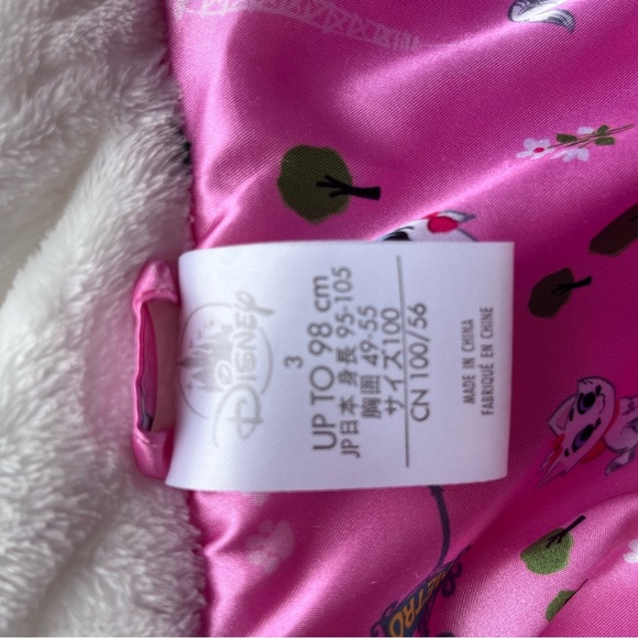 Disney Pink & White Faux Fur Hooded Coat SZ 3T Aristocats Cozy Valentines - Picture 9 of 12